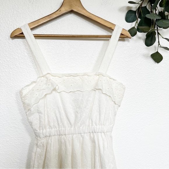 Madewell- NWT White Eyelet Tiered Midi Dress- 0 - Picture 7 of 12